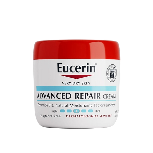 Eucerin Advanced Repair Body Cream for Very Dry Skin, Fragrance Free Daily Body Moisturizer, 16 Oz Jar