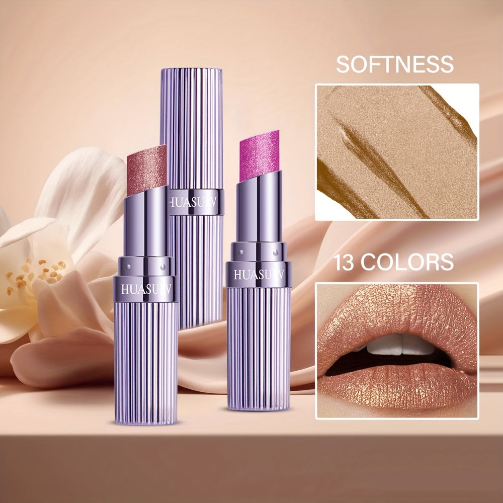 Shimmer Glow Lipstick – Hydrating Gloss Finish