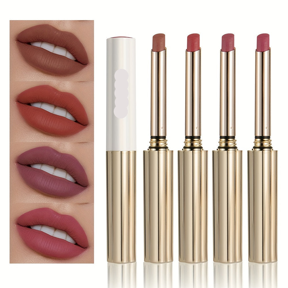 Velvet Matte Lipstick Set – 4-Piece Long-Wear Lip Collection