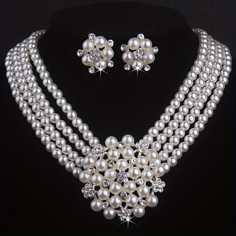Luxury Pearl Wedding Jewelry Set
