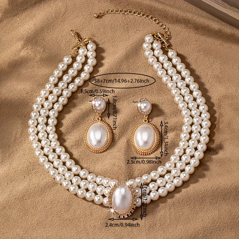 Luxury Pearl Wedding Jewelry Set