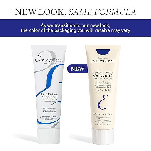 Embryolisse Lait-Crème Concentré, Multifunction Daily Moisturizer, Primer, and Makeup Remover, Suitable for All Skin Types. French Face Cream With Shea Butter & Aloe Vera, 2.54 Fl Oz