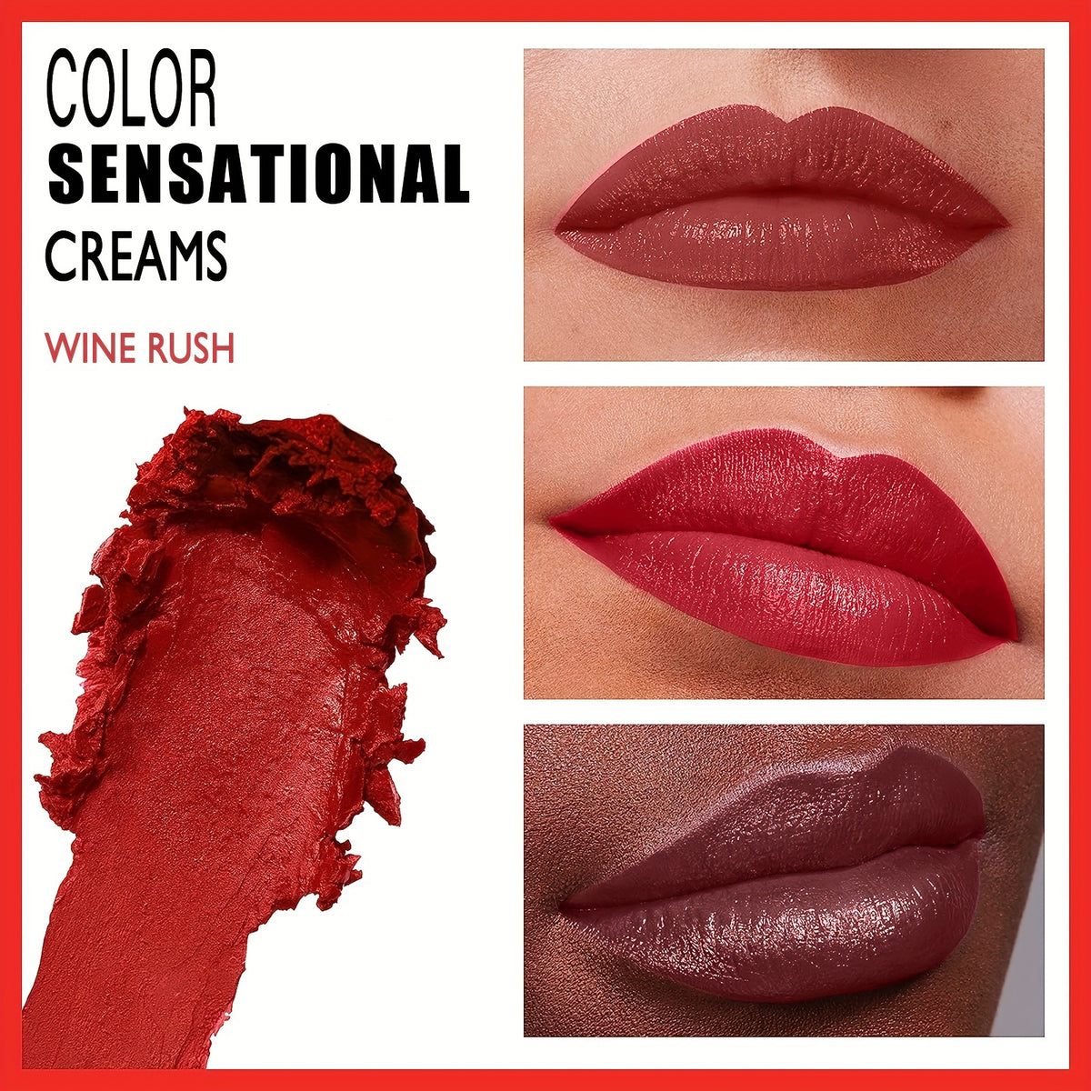 6-Piece Matte Berry Red Lipstick Set – Long-Lasting High-Pigment Lip Color for Women