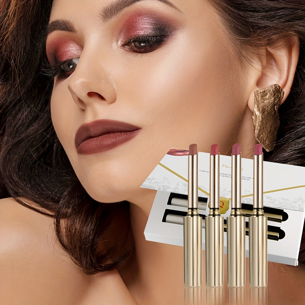Velvet Matte Lipstick Set – 4-Piece Long-Wear Lip Collection