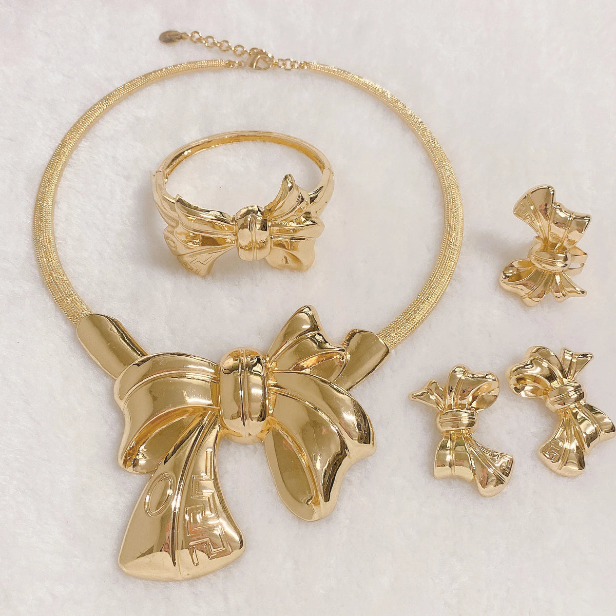 Luxury Gold Rose Bridal Jewelry Set