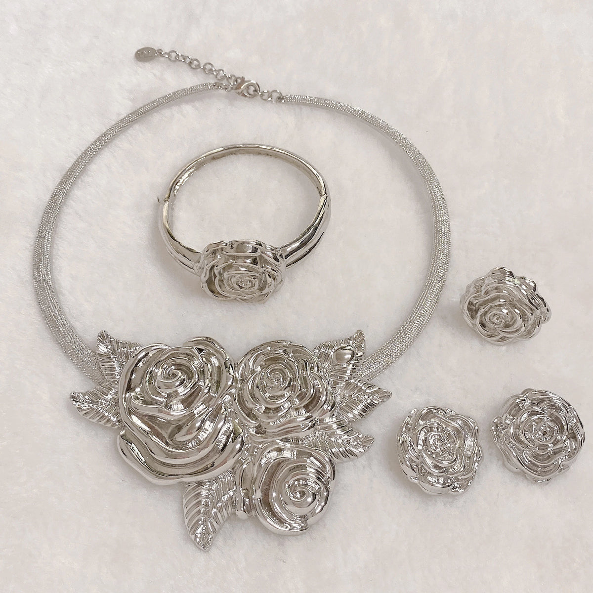 Luxury Gold Rose Bridal Jewelry Set