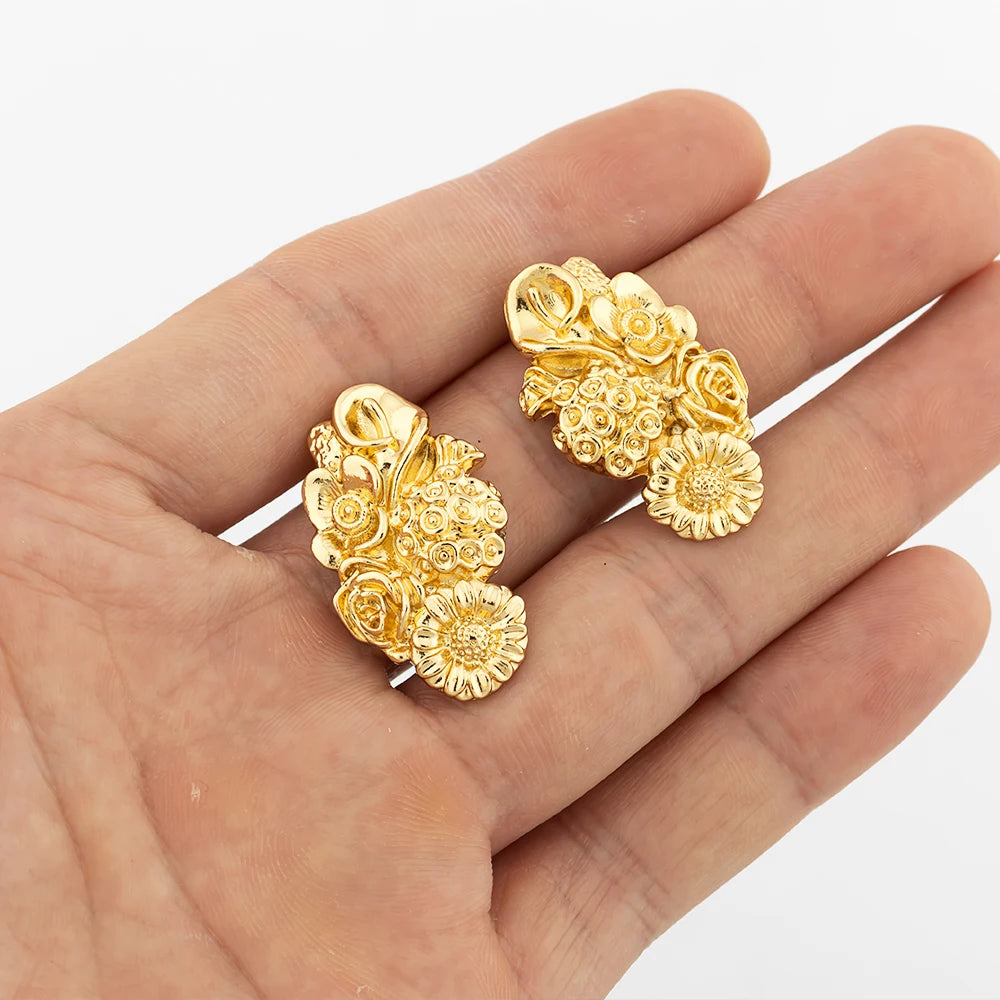 New Fashion Gold-Plated Jewelry Set – Necklace & Drop Earrings Set