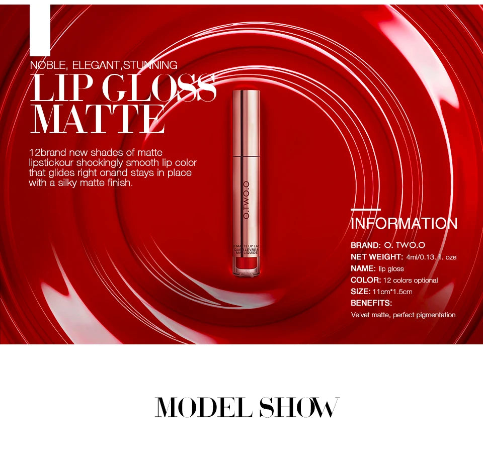 12 colors High Quality Velvet Matte lipstick.