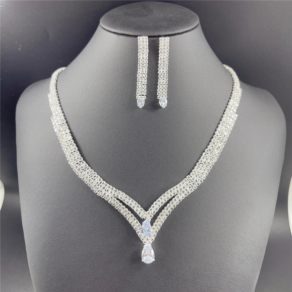 ✨ Luxury Crystal Bridal Jewelry Set – 4 Pieces ✨