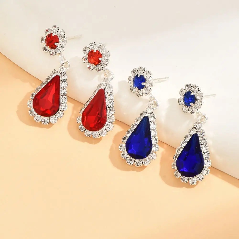 Luxury Crystal Water Drop Jewelry Set – Necklace & Earrings with Cubic Zirconia