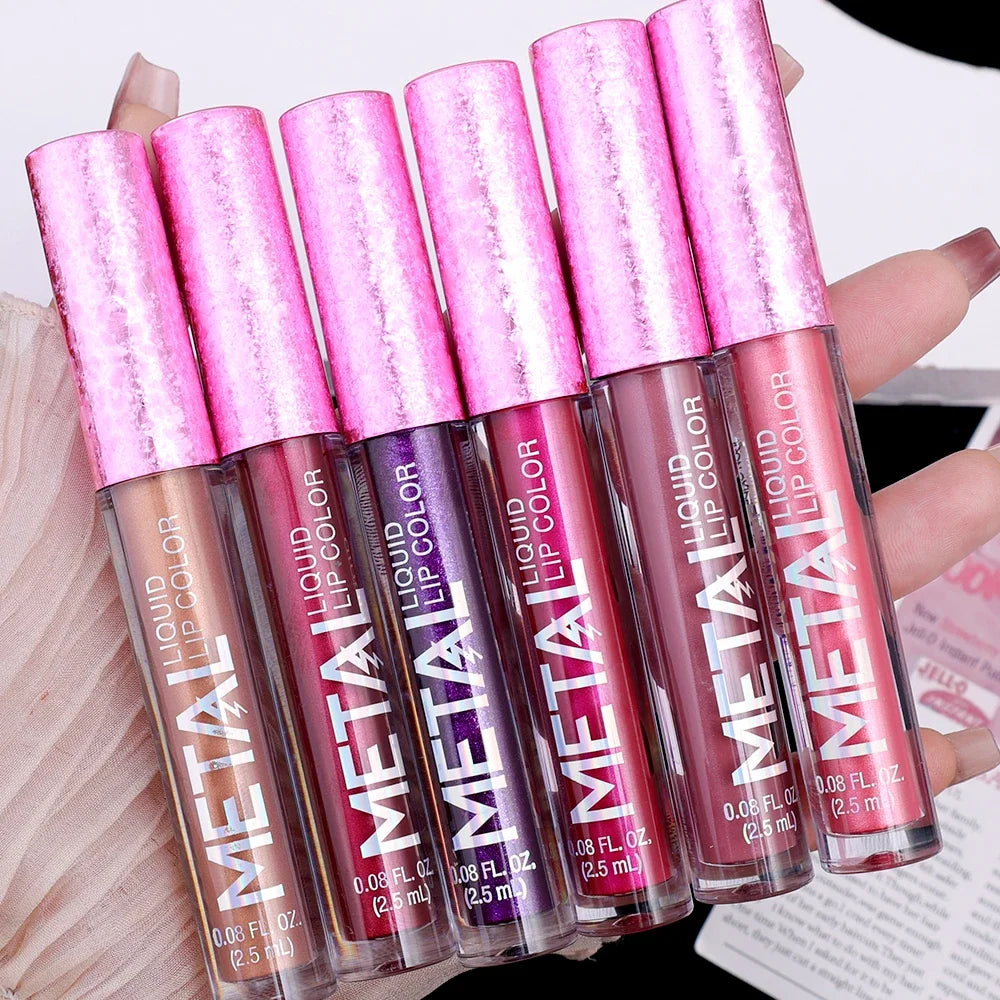 Metallic Glitter Liquid Lipsticks 12 Colors