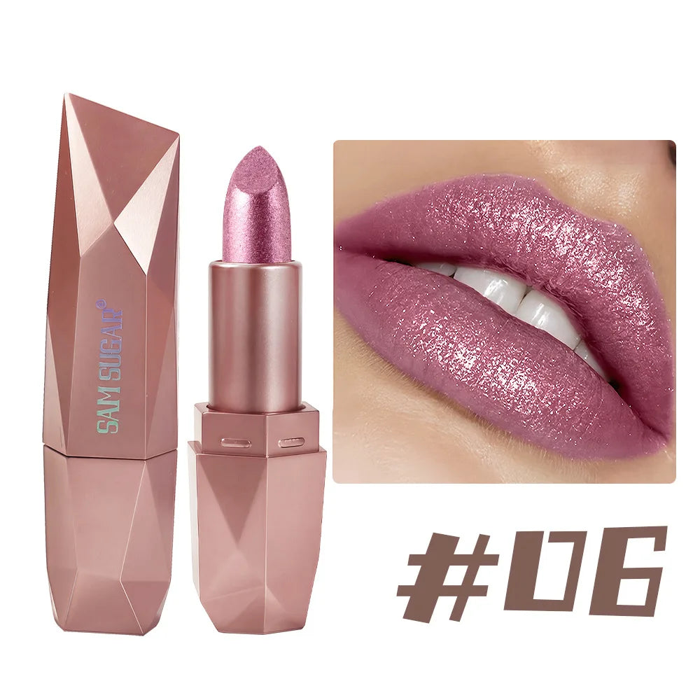 Luxury Shimmer Lipstick – Waterproof, Long-Lasting Glossy Finish