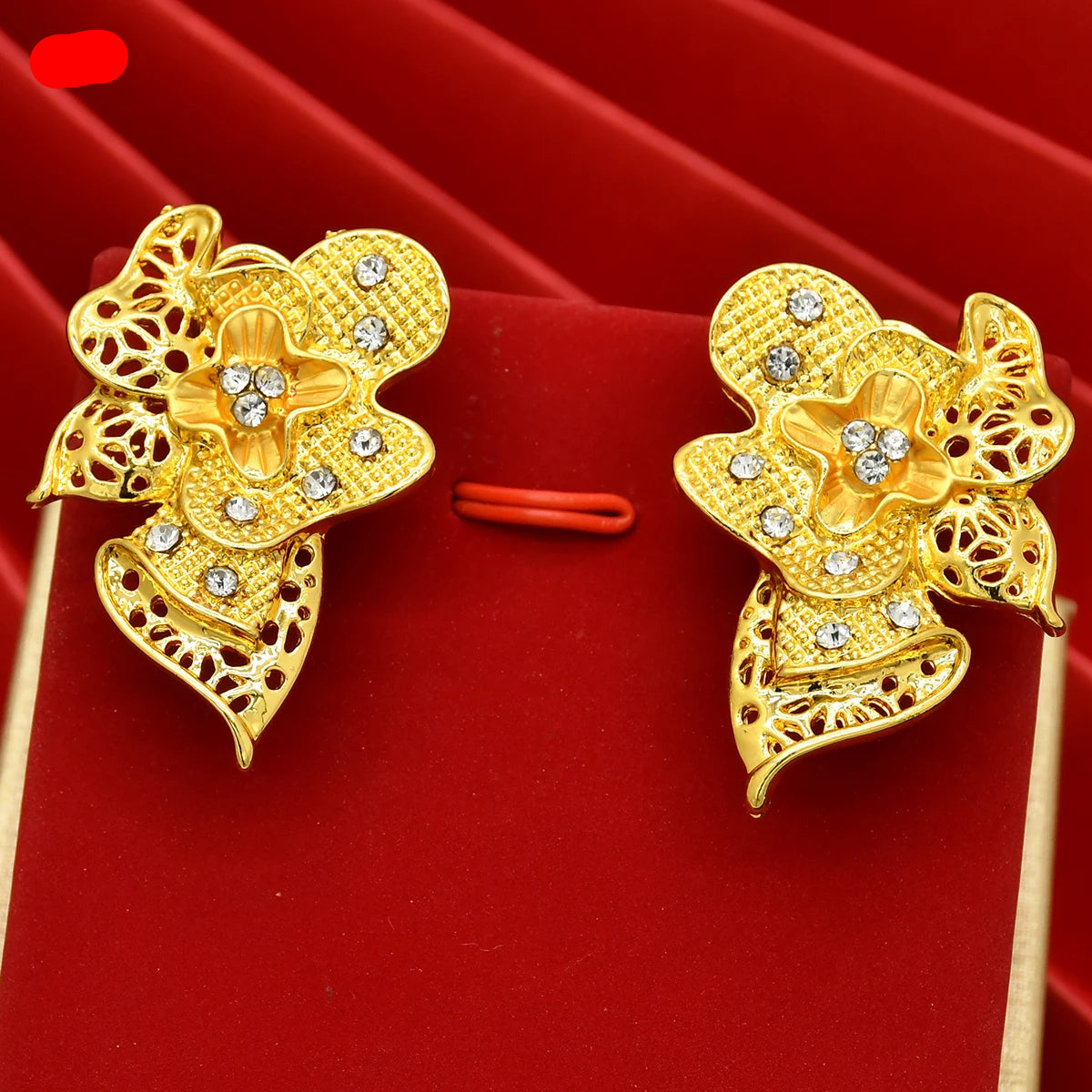 Luxury Indian Bridal Jewelry Set – Gold Color Ethiopian Dubai Necklace & Earrings & Bracelet & Ring for Women