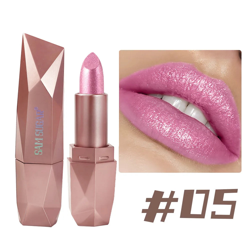 Luxury Shimmer Lipstick – Waterproof, Long-Lasting Glossy Finish