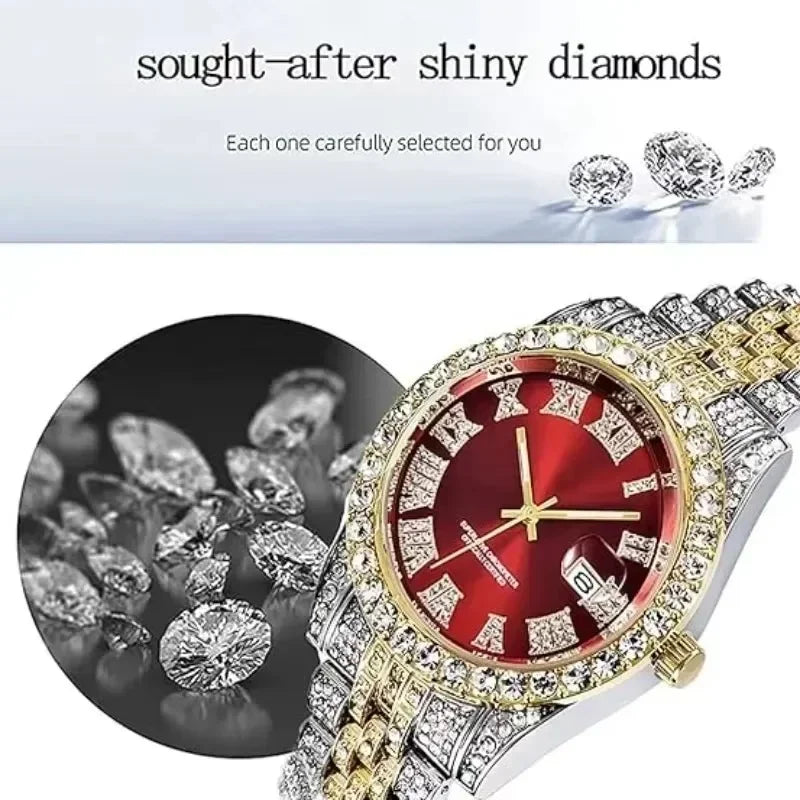 Luxury Men’s Watch – Diamond Style Fashion Wristwatch – Multiple Colors