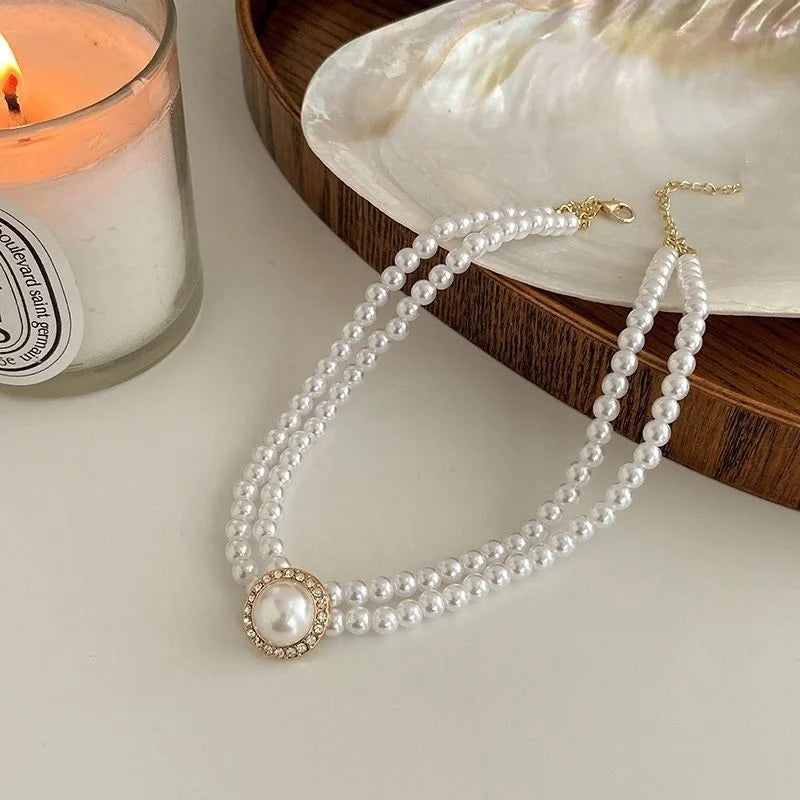 legant White Pearl Bridal Jewelry Set – Necklace, Earrings & Ring