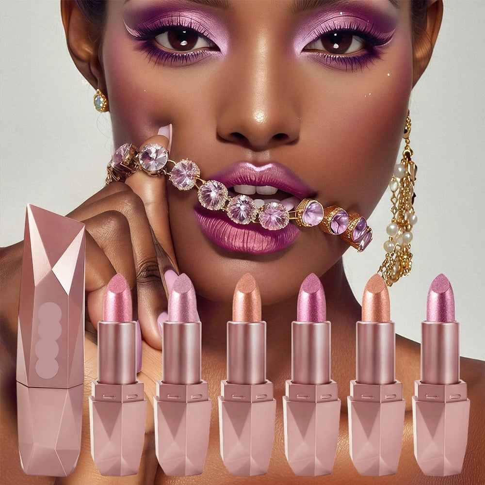 Luxury Shimmer Lipstick – Waterproof, Long-Lasting Glossy Finish