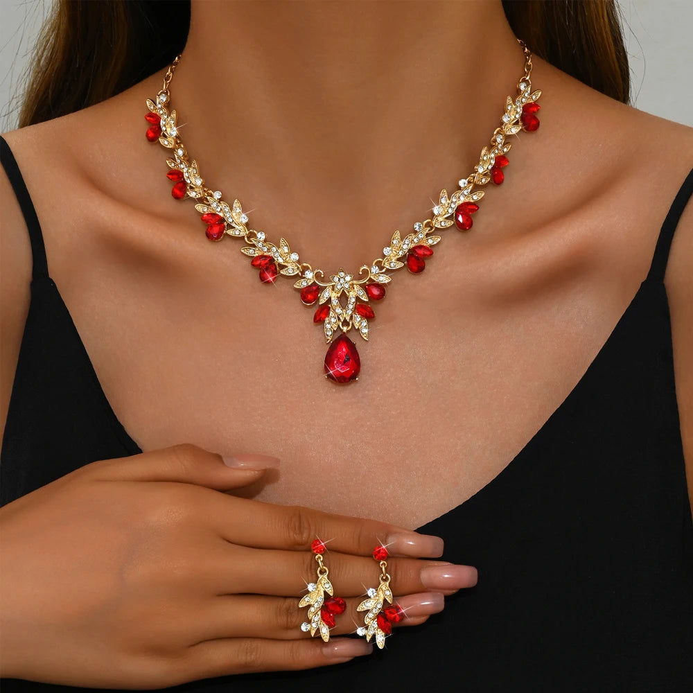Luxury Crystal Bridal Jewelry Set – Necklace, Earrings, Wedding & Evening Elegance