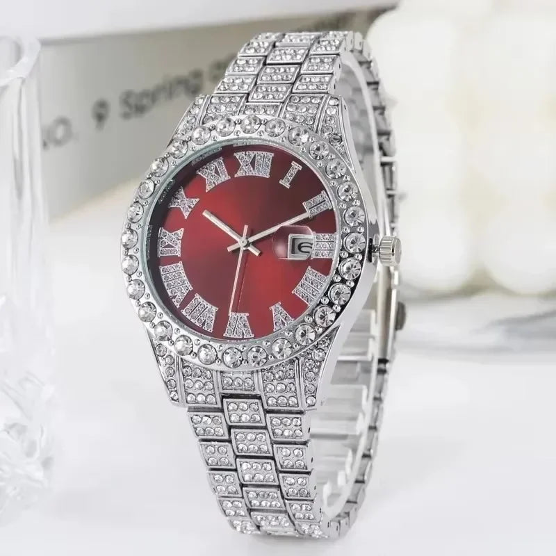 Luxury Men’s Watch – Diamond Style Fashion Wristwatch – Multiple Colors