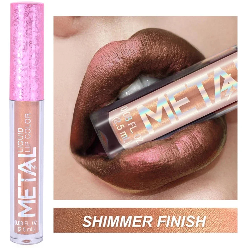 Metallic Glitter Liquid Lipsticks 12 Colors