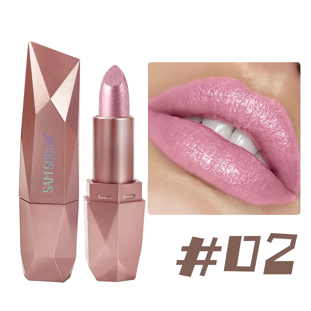 Luxury Shimmer Lipstick – Waterproof, Long-Lasting Glossy Finish