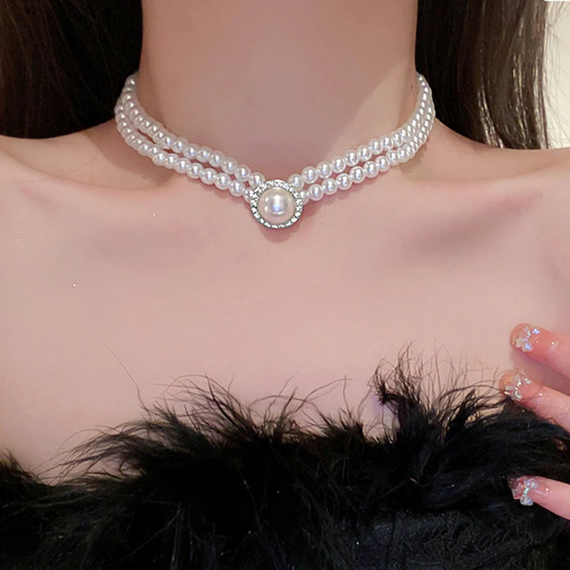 legant White Pearl Bridal Jewelry Set – Necklace, Earrings & Ring