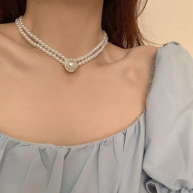 legant White Pearl Bridal Jewelry Set – Necklace, Earrings & Ring