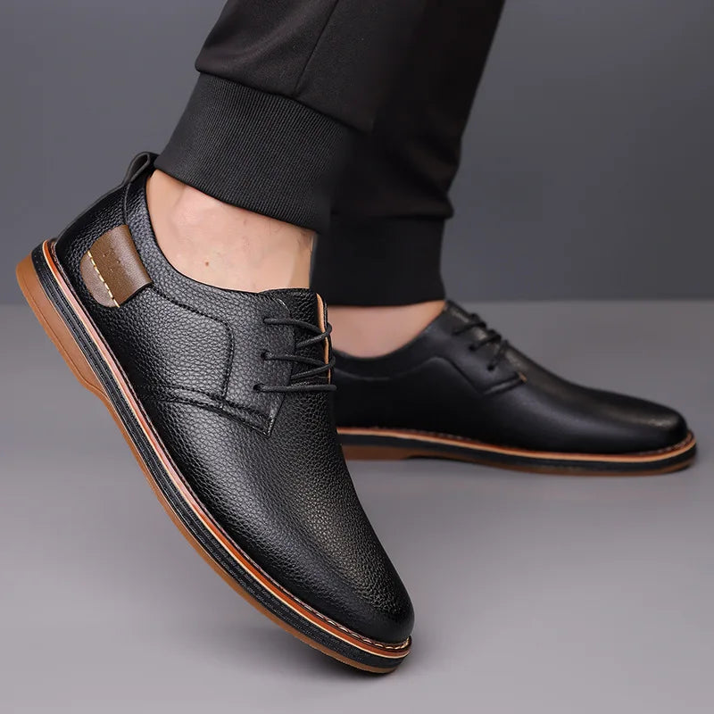 Men’s Solid-Color Business Casual Dress Shoes