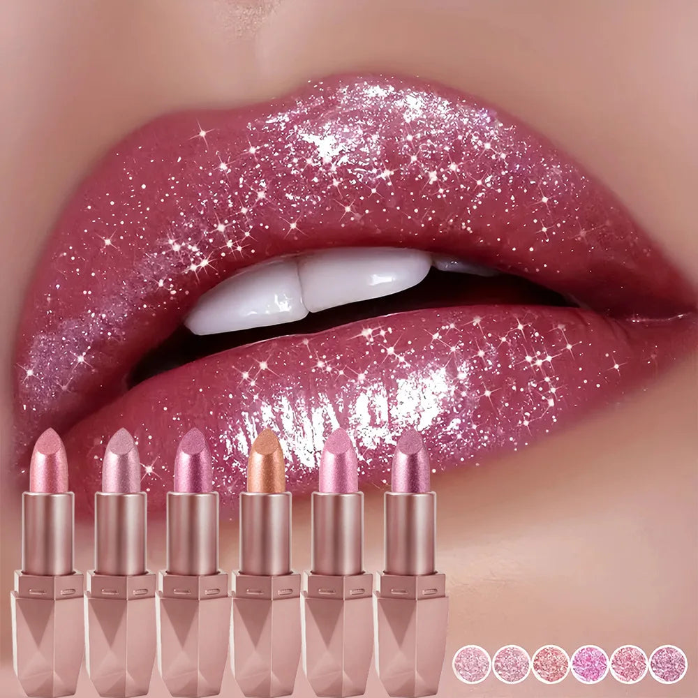 Luxury Shimmer Lipstick – Waterproof, Long-Lasting Glossy Finish