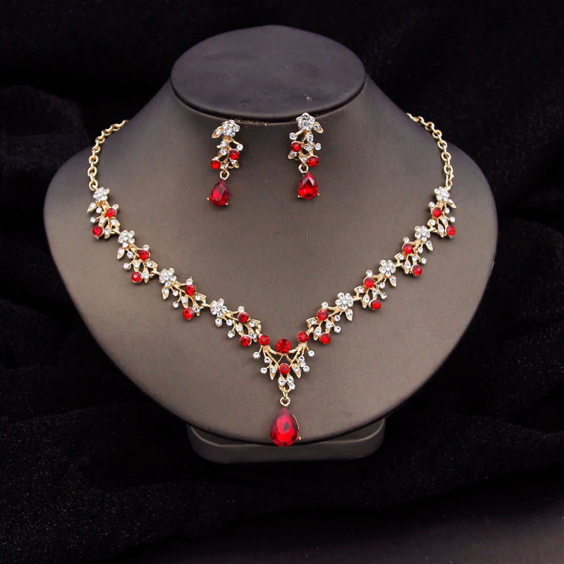 Luxury Crystal Choker Necklace & Earrings Set – Elegant Bridal & Evening Jewelry