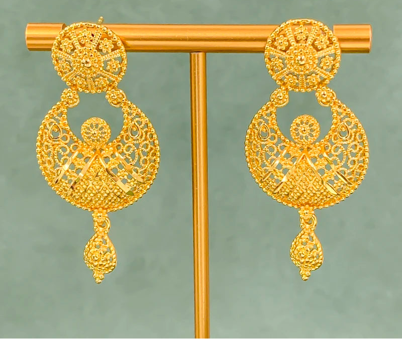 Bohemian Gold-Plated Necklace & Earrings Set