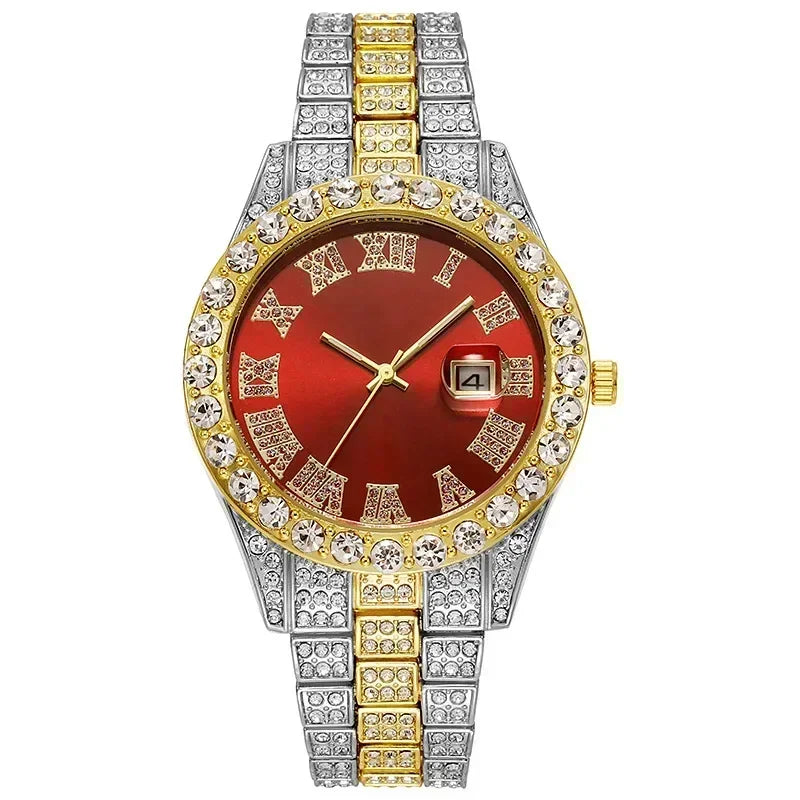 Luxury Men’s Watch – Diamond Style Fashion Wristwatch – Multiple Colors