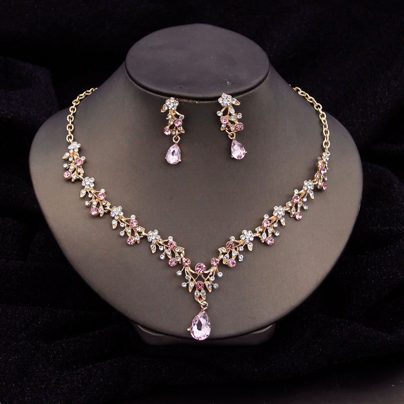 Luxury Crystal Choker Necklace & Earrings Set – Elegant Bridal & Evening Jewelry