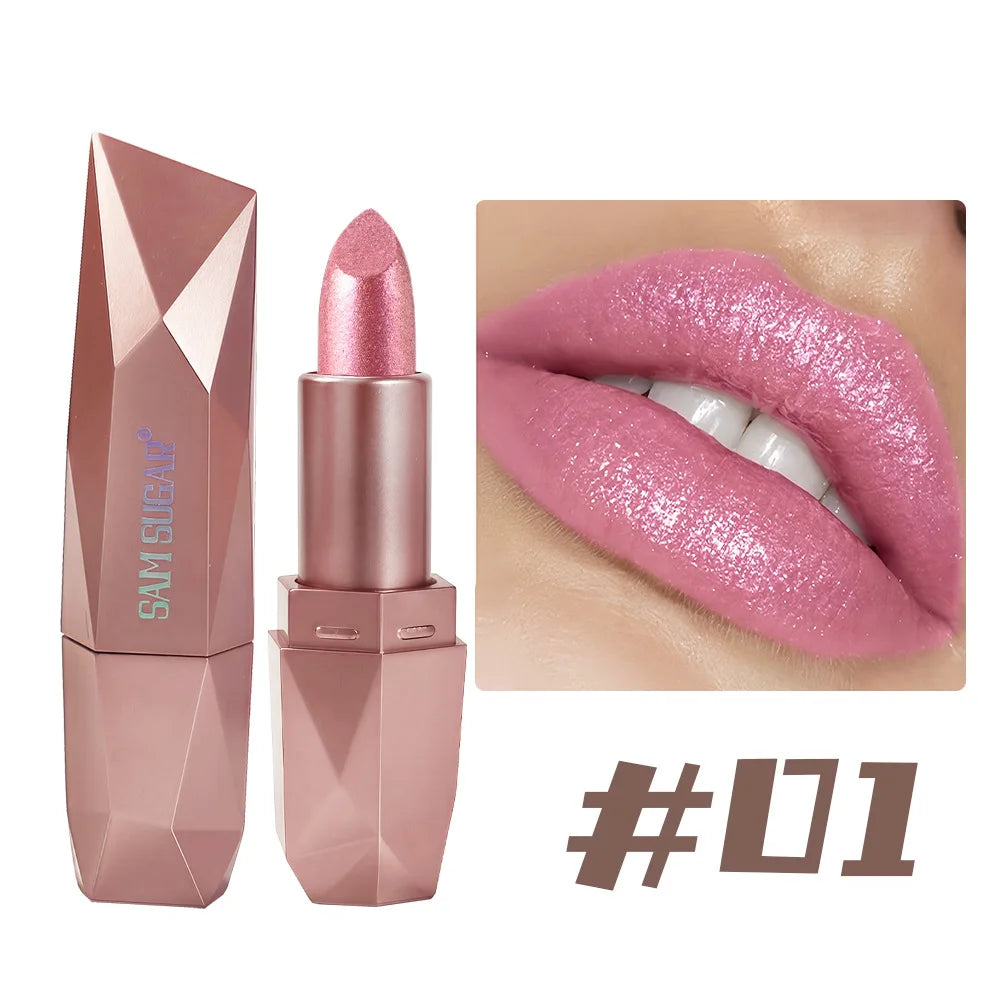 Luxury Shimmer Lipstick – Waterproof, Long-Lasting Glossy Finish