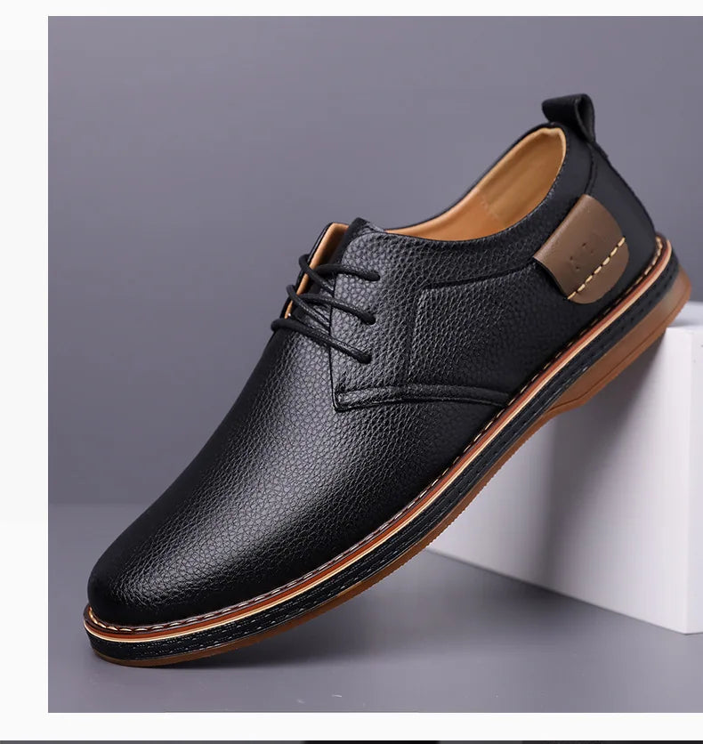 Men’s Solid-Color Business Casual Dress Shoes