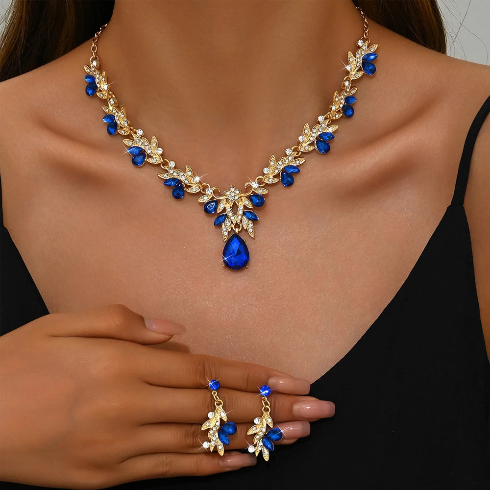 Luxury Crystal Bridal Jewelry Set – Necklace, Earrings, Wedding & Evening Elegance