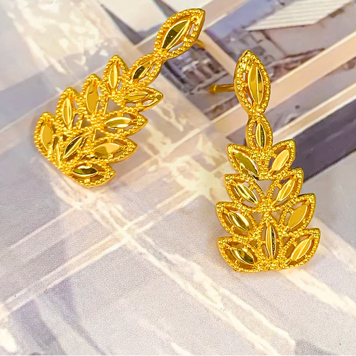 Bohemian Gold-Plated Necklace & Earrings Set