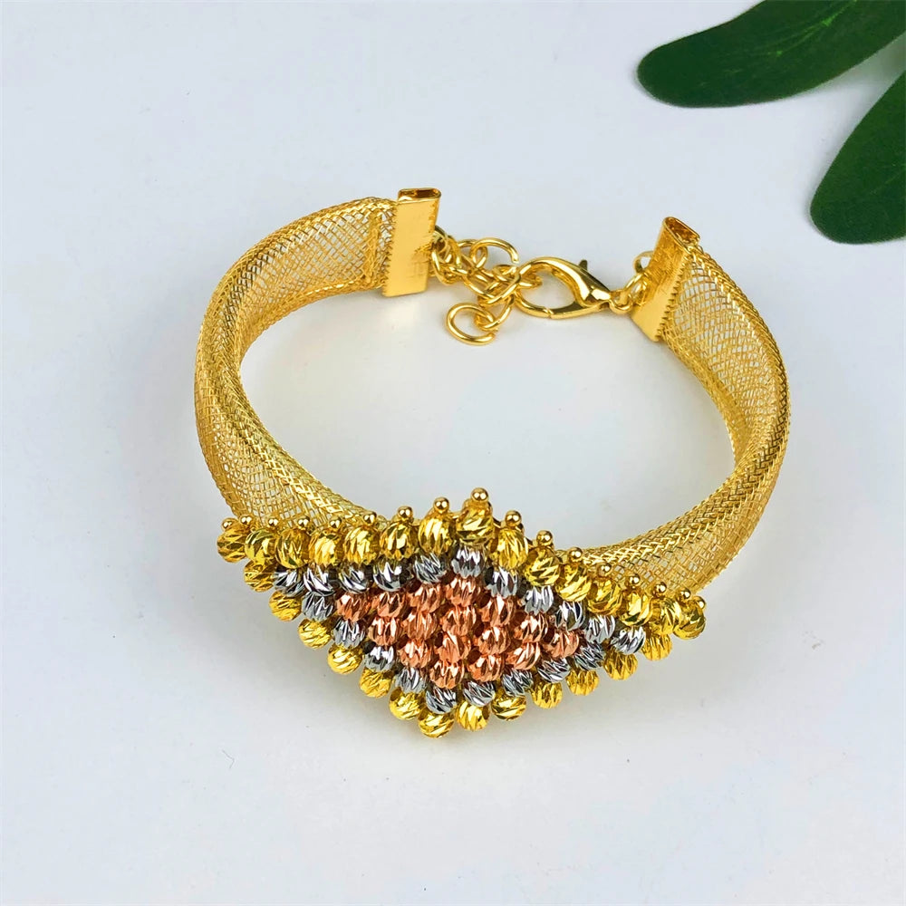 Luxury Gold-Plated Jewelry Set for Women – Necklace, Earrings, Bracelet & Ring