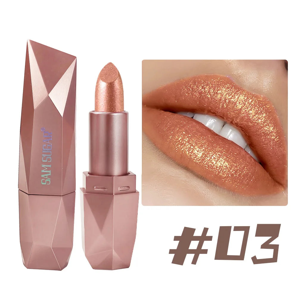 Luxury Shimmer Lipstick – Waterproof, Long-Lasting Glossy Finish