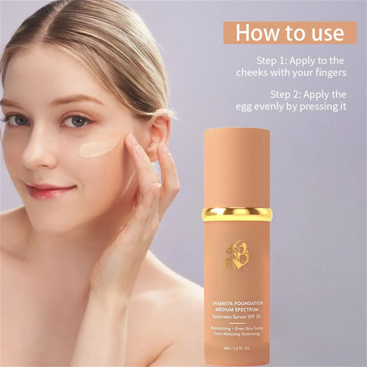 Luxury 4-in-1 Color-Changing Foundation — Soft Matte, Hydrating Finish