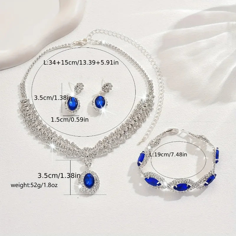 Elegant Bridal Jewelry Set – Crystal Necklace & Earrings