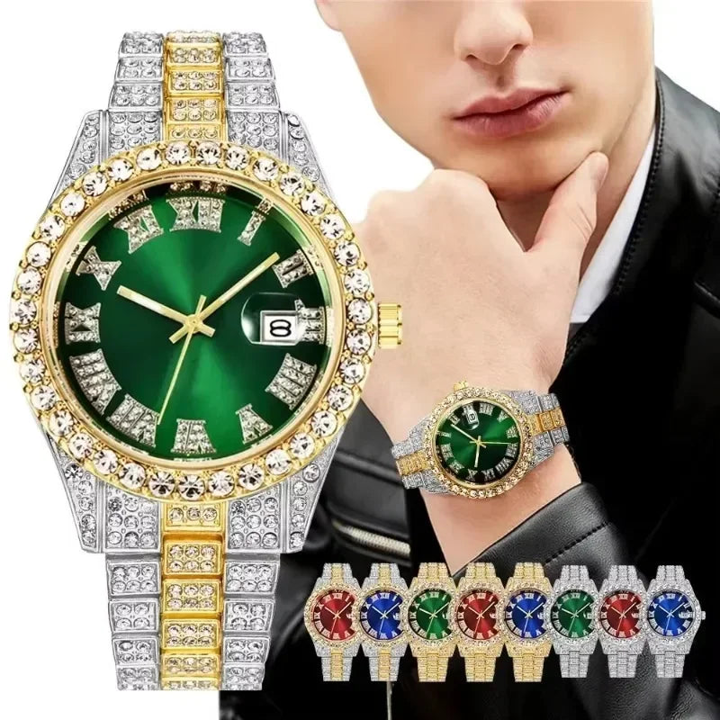 Luxury Men’s Watch – Diamond Style Fashion Wristwatch – Multiple Colors