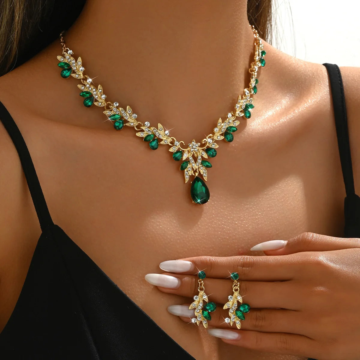 Luxury Crystal Bridal Jewelry Set – Necklace, Earrings, Wedding & Evening Elegance