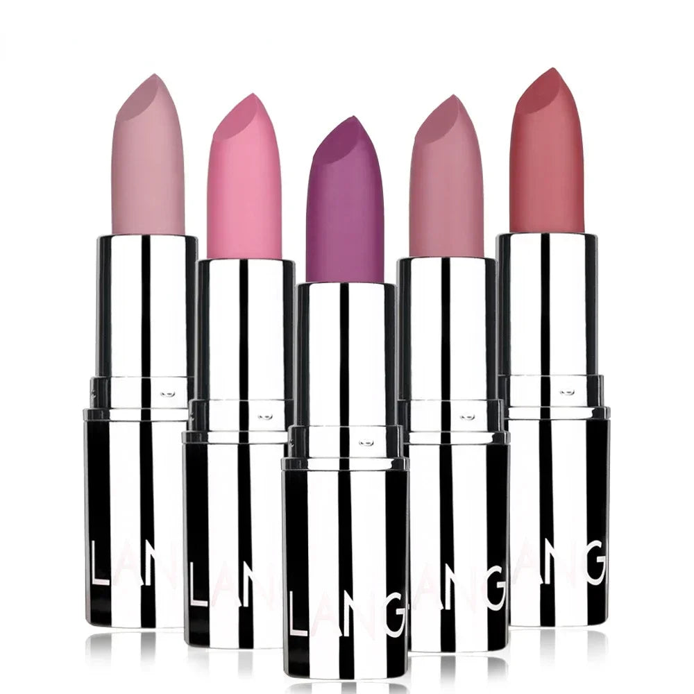 Velvet Matte Long-Lasting Lipstick – Nude & Pink Shades