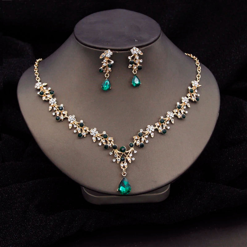 Luxury Crystal Choker Necklace & Earrings Set – Elegant Bridal & Evening Jewelry