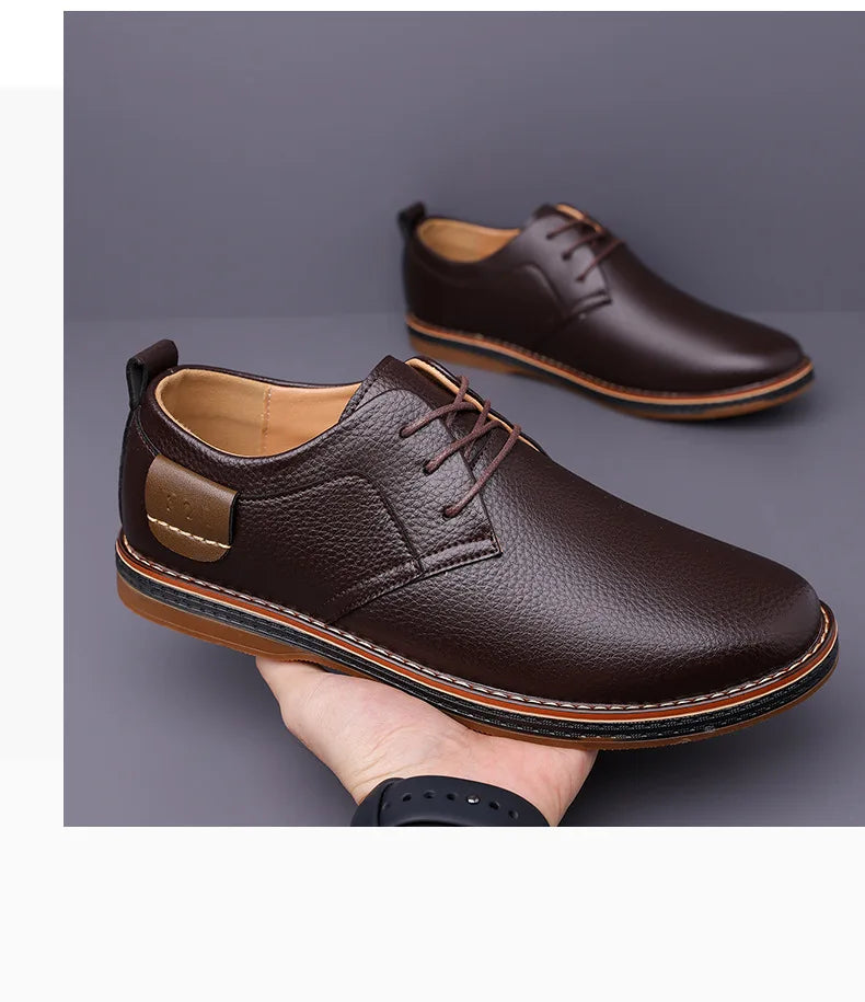Men’s Solid-Color Business Casual Dress Shoes