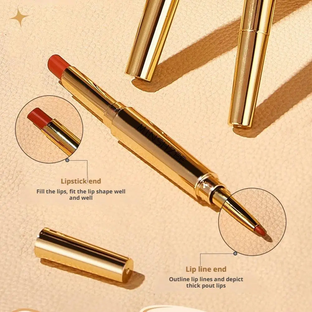 Luxury Dual-Ended Matte Lipstick & Lip Liner — Long Lasting