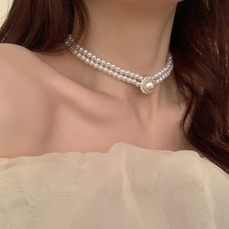 legant White Pearl Bridal Jewelry Set – Necklace, Earrings & Ring