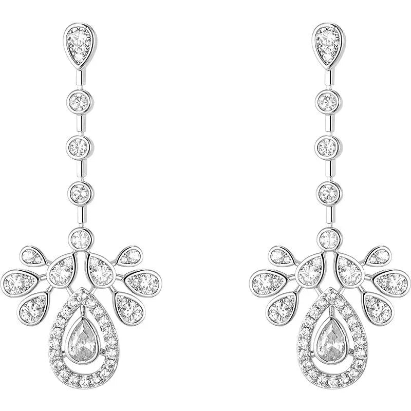 Luxury Zircon Bridal Necklace & Earrings Set – Silver Wedding Jewelry