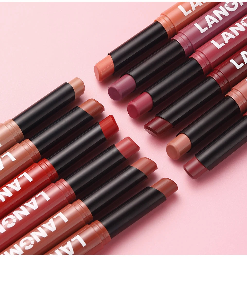 Waterproof Matte Lipstick Set OF2 Integrated waterproof lipliner